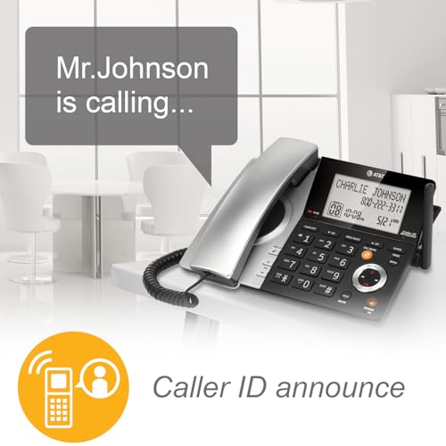 Cl84107 Dect 6.0 Expandable Corded/Cordless Phone With Smart Call Blocker, Black/Silver With 1 Handset