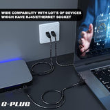 6Ft Ethernet Cable Cat6, Internet Rj45 Cable, Round Patch Cable Wire For Home/