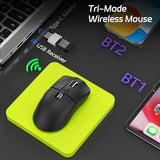 Bluetooth Wireless Mouse, Tri-Mode (2.4G+Bt5.0+Bt5.1) Led Bluetooth Mouse, Usb C Rechargeable With Led Screen Display, 2400 Dpi Computer Mice For Laptop/Pc/Mac/Ipad-Black