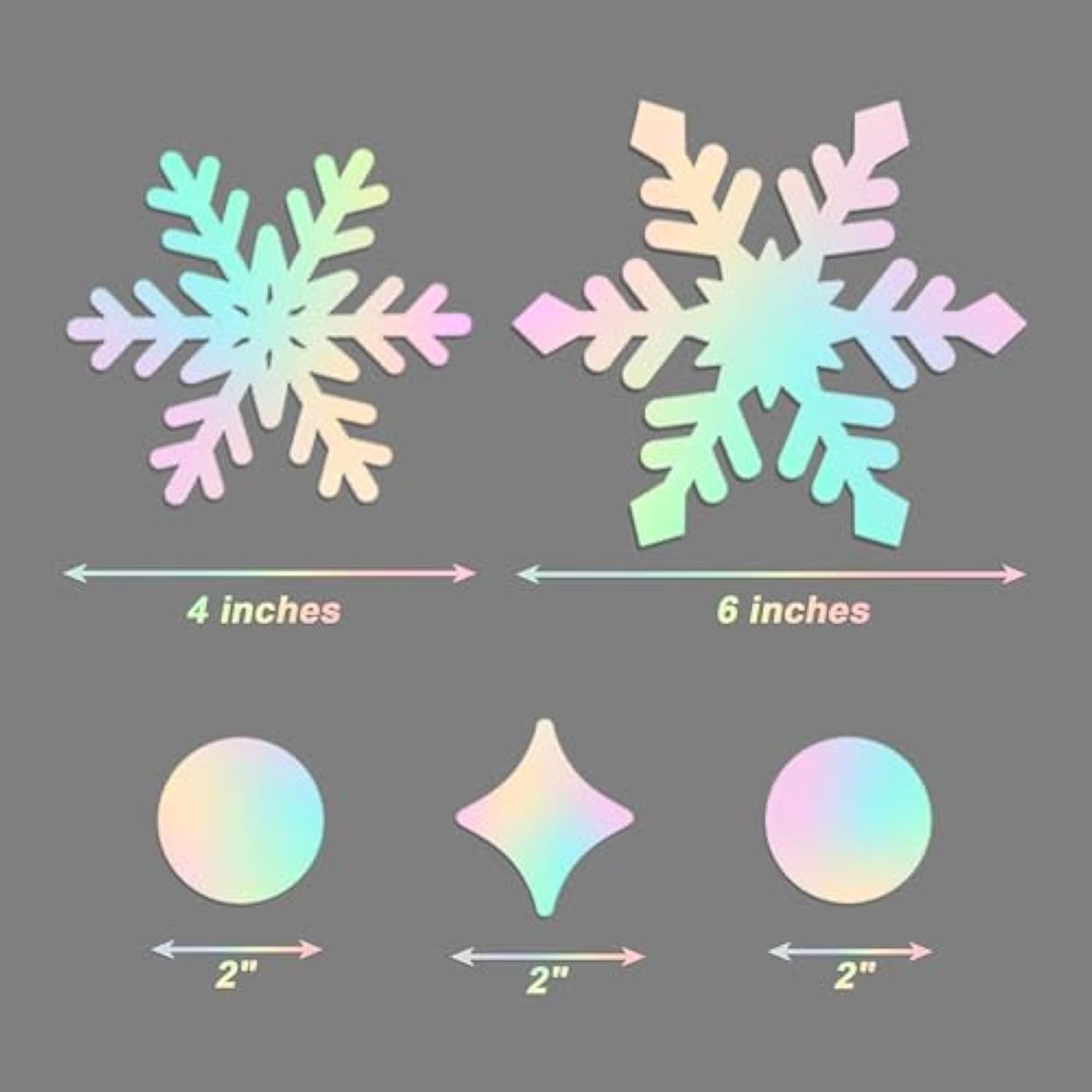 Holographic Winter Wonderland Banner, Iridescent Snowflake Garland Banner For Christmas Decoration