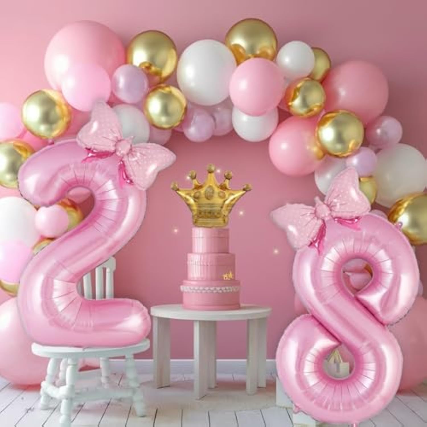Pink Coquette Birthday Decorations 31 13 Balloon Numbers For Women, Coquette Bow Balloons Foil Mylar Large 40” Bow Birthday Decorations 31Th Balloon Birthday Party Supplies (Number 31 13 Balloons)