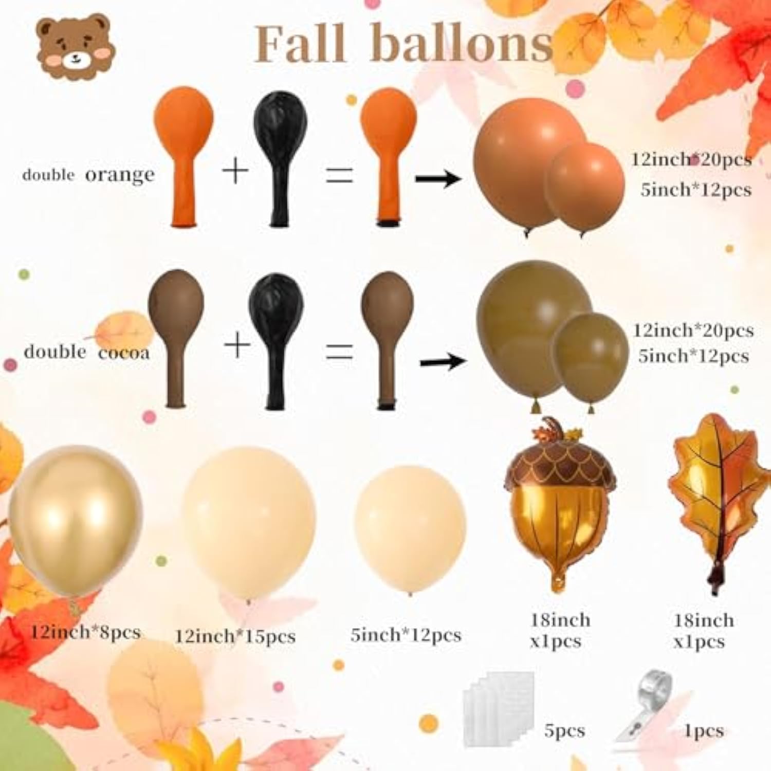 Fall Balloon Arch Kit Burnt Orange Brown Terracotta Balloons for Baby Shower Thanksgiving Party