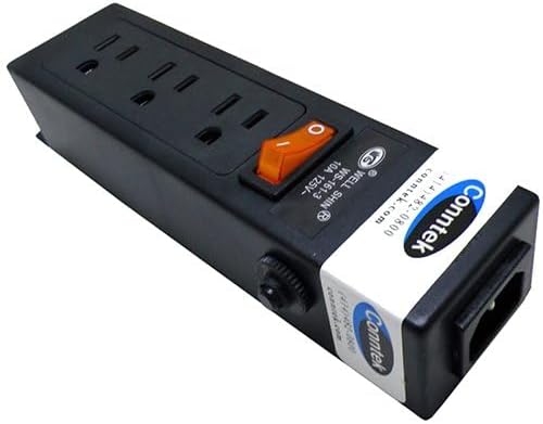 3 Outlet Power Strip 2FT Cord Flat Plug 15A 1875W Wall Mount White