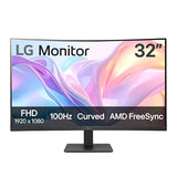 32Mr50C-B Curved Monitor 32-Inch Fhd 100Hz Amd Freesync Onscreen Control Dynamic Action Sync Black Stabilizer Tilt Stand (Hdmi) - Black