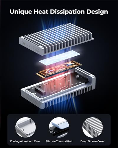 80Gbps M.2 Nvme Ssd Enclosure With Cooling Fan, Compatible With Thunderbolt 5/4/3, Usb 4.0/3.2/3.0/2.0 M-Key/(M&B) Key Nvme 2280 Ssd Up To 8Tb