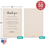 Thank You Table Place Setting Cards (Set Of 50) Made In Usa - 4X6 Large, Rustic Kraft Tan, Wedding, Party, Retirement, Graduation, Birthday, Baby Shower, Bridal, Engagement, Anniversary