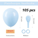 Baby Blue Latex Balloons (105 Pcs): Baby Shower, Birthday Party Decor