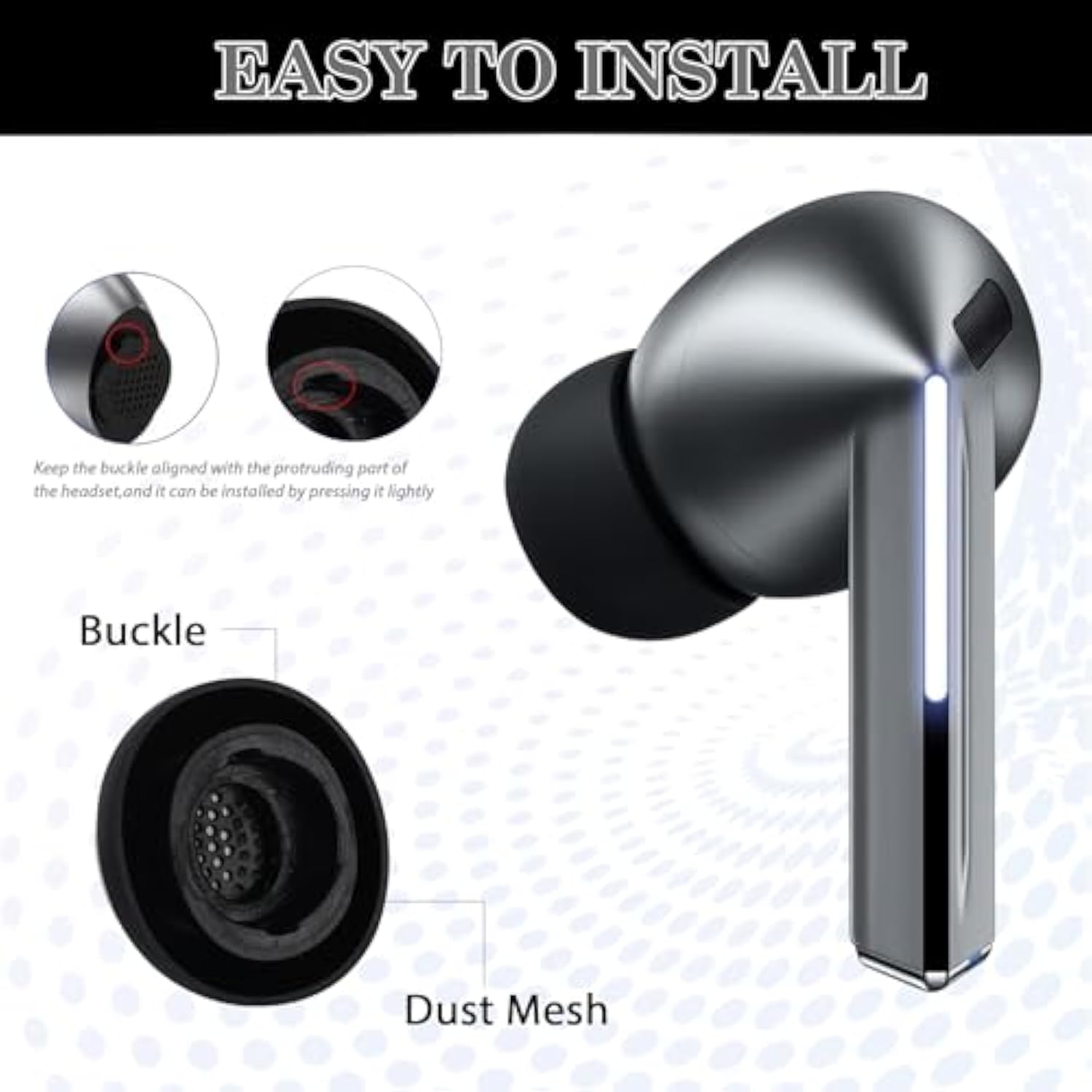 3 Pairs Ear Tips For Galaxy Buds3 Pro (2024), S/M/L 3 Sizes Double Flange Silicone Eartips Earbuds Earplug Replacement Fit In Case Compatible With Samsung Galaxy Buds 3 Pro (Black)