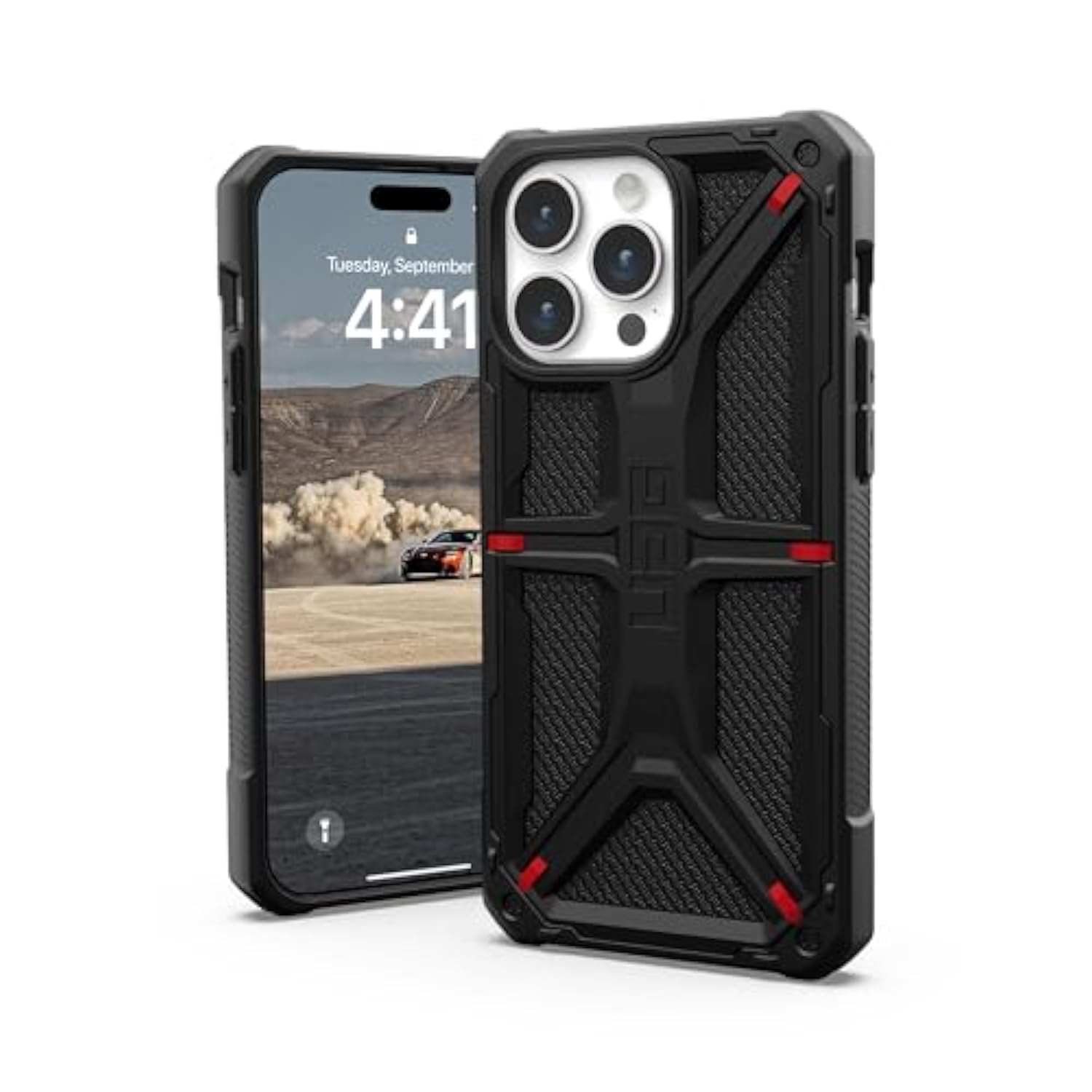 Uag Case Compatible With Iphone 15 Pro Max Case 6.7" Monarch Kevlar Black Rugged Heavy Duty Military Grade Drop Tested Protective Cover