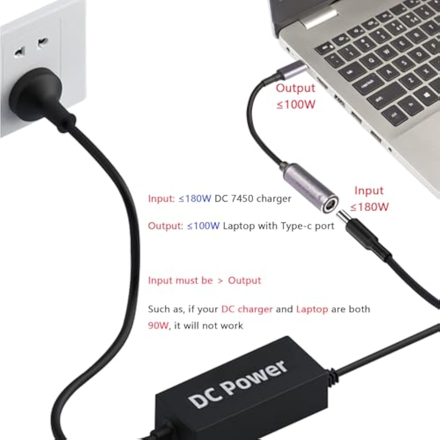Pd Dc 7.4Mm X 5.0Mm Female(7.4Mm X 0.6Mm) Input To Usb Type C Male Power Charg