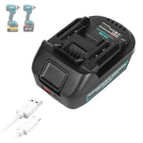 Dm18M Battery Adapter With Usb & Type-C Charging Socket For Dewalt 20V & Milwaukee 18V M18 Lithium Battery Convert To Makita 18V Battery Bl1830 Bl1840 Bl1850 (Adapter Only)