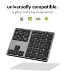 Bluetooth Number Pad For Laptop - Slim Aluminum Design - Rechargeable Wireless Numeric Keypad - 35 Key Numpad Keyboard For Data Entry - For Mac, Macbook Pro/Air, Ipad, Iphone, Ios, Pc, Android