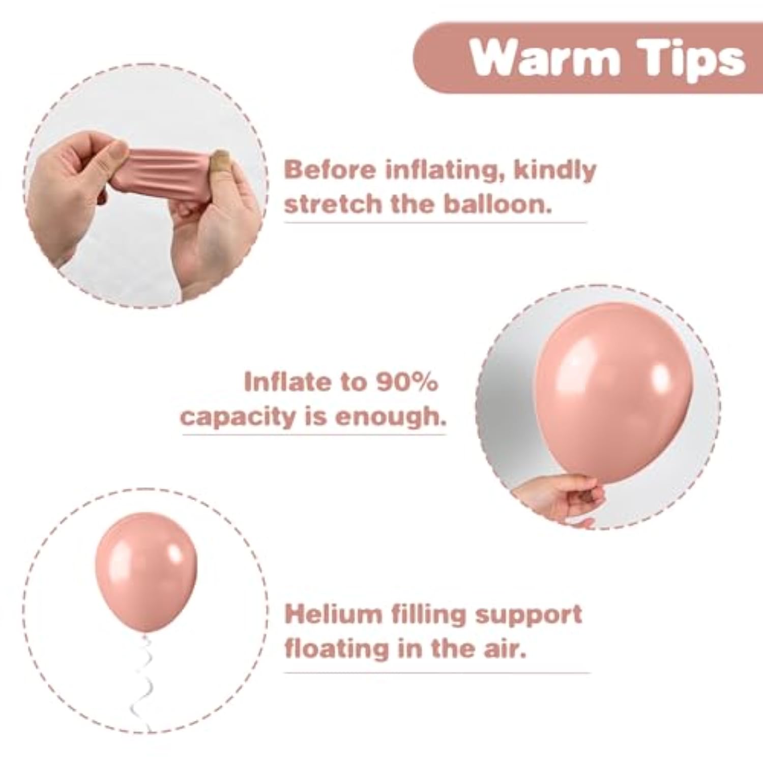 Dusty Pink Balloons, 12 Inch Pastel Pink Balloons, Blush Macaron Orange White Transparent Latex Balloon For Girl Baby Shower Gender Reveal Romantic Wedding Engagement Party Decorations