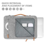 MOSISO 360 Protective Laptop Shoulder Bag, 15-15.6 inch Computer Bag Compatible with MacBook Pro 16, HP, Dell, Lenovo, Asus Notebook, Side Open Laptop Sleeve with 3 Front & 1 Back Pockets, Gray