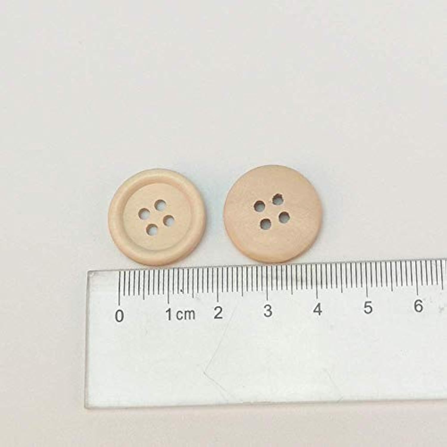 100Pcs 20Mm 3/4" Round Natural Wood Buttons 4 Holes Craft Sewing Butto