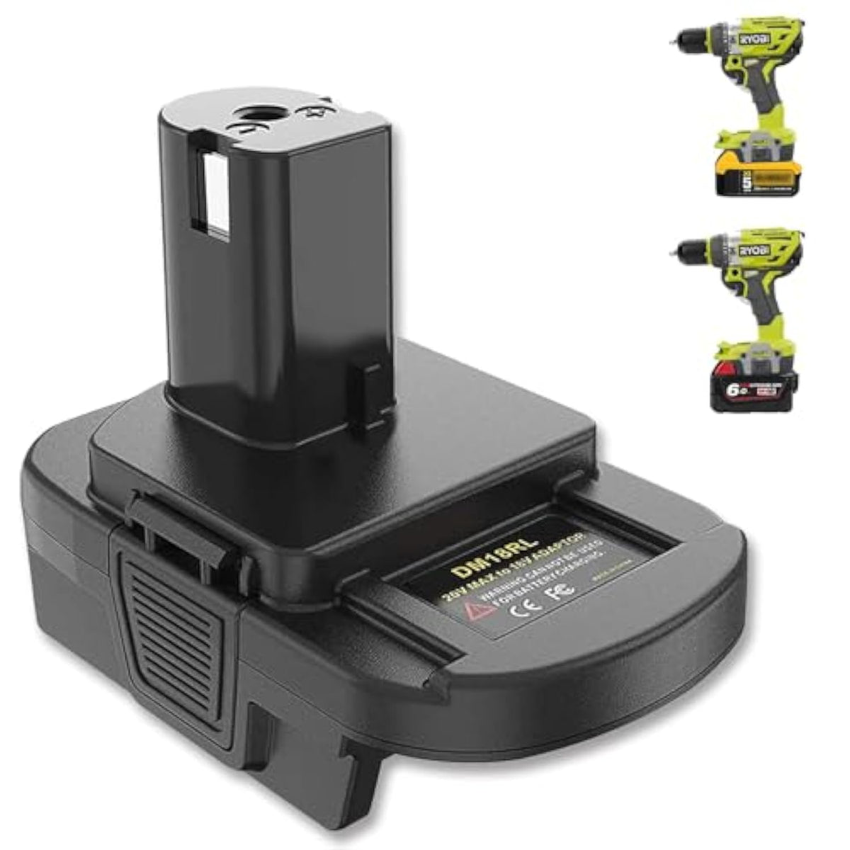 Battery Adapter For Ryobi 18V Battery, For De-Walt 20V&Milwaukee M18 18V Battery Convert To Ryobi 18V Lithium-Ion Battery
