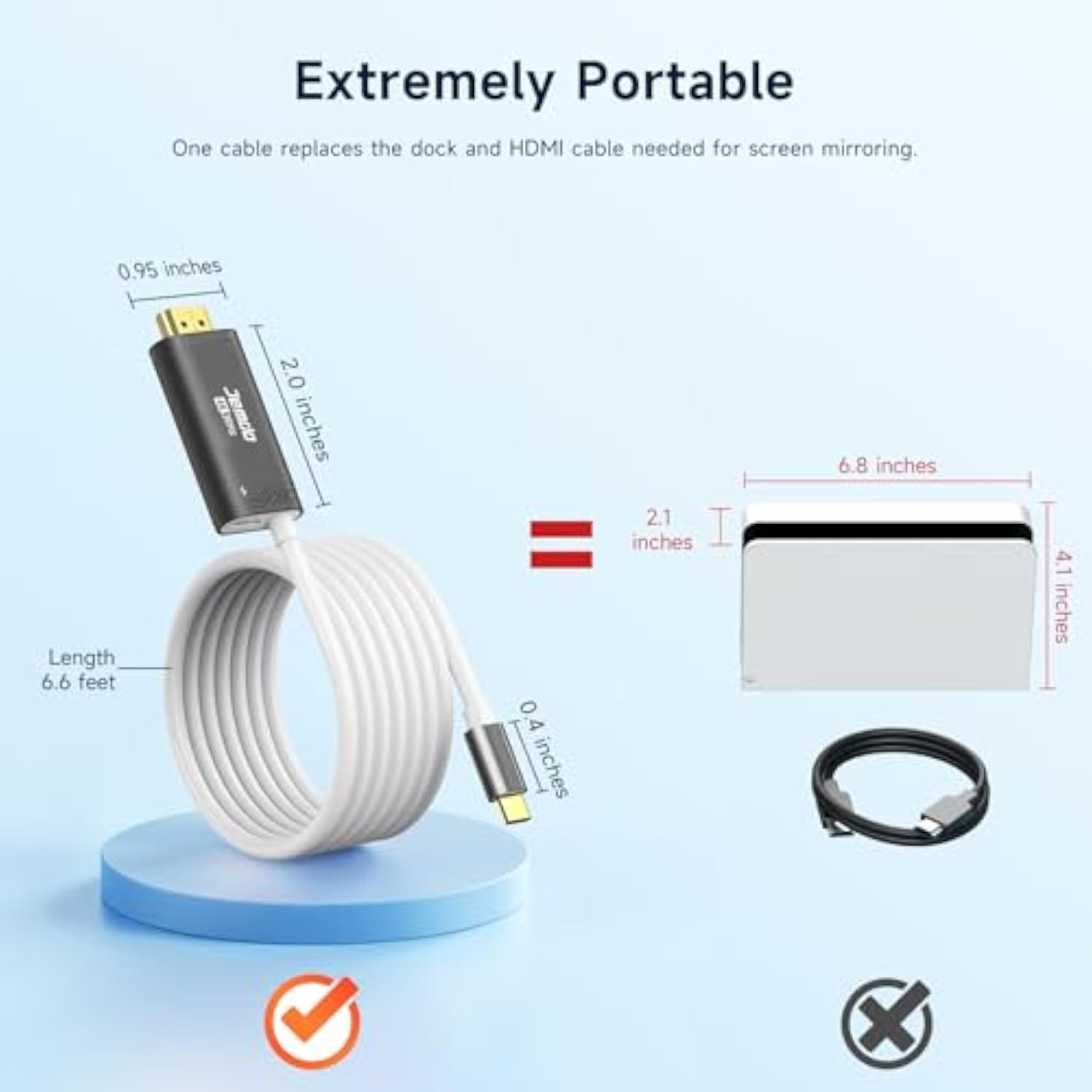 Portable Hdmi Cable Compatible With Nintendo Switch Ns/Oled, Usb C To Hdmi Cab
