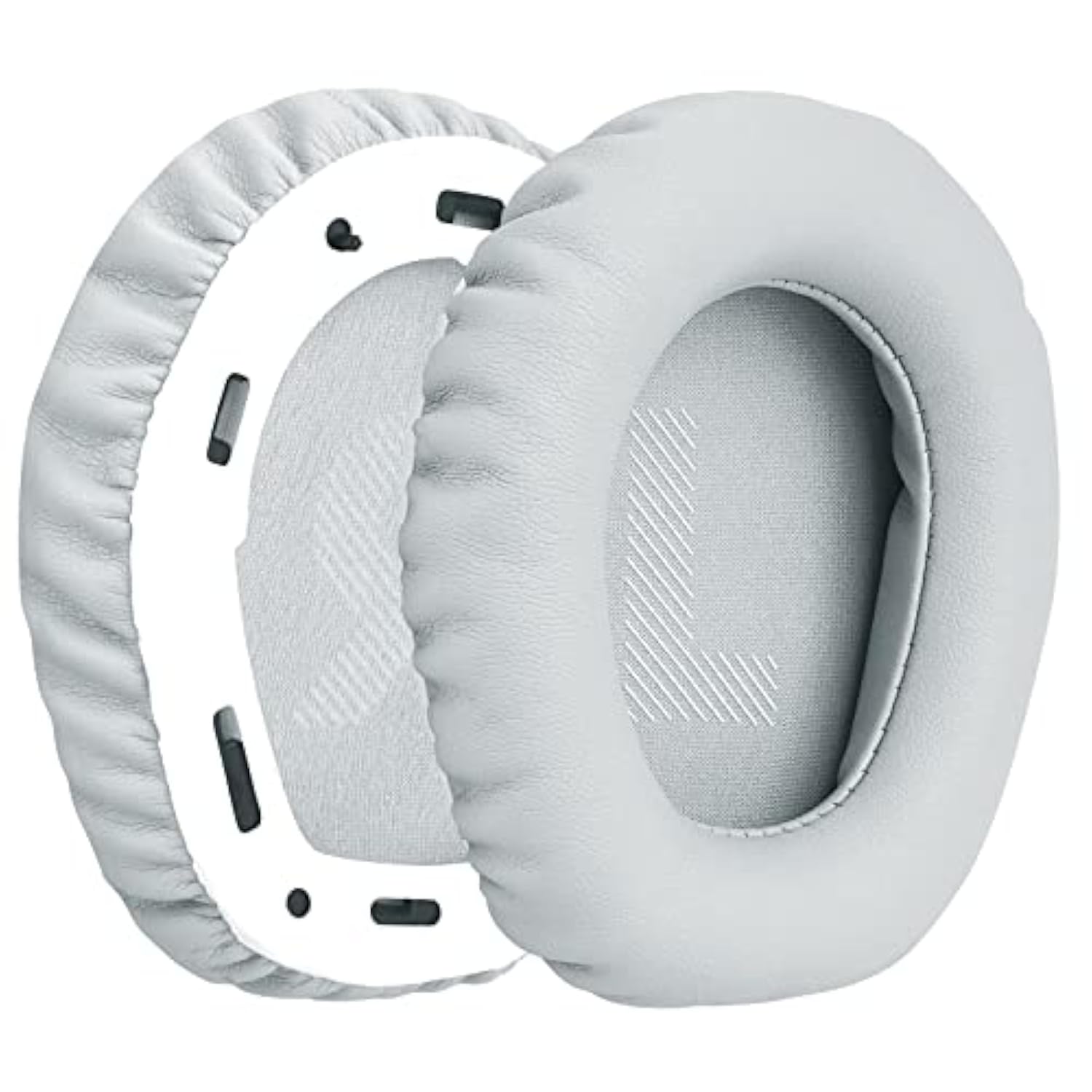 Geekria QuickFit Replacement Ear Pads for JBL Quantum 100 Headphones Ear Cushions, Repair Parts (Light Grey)