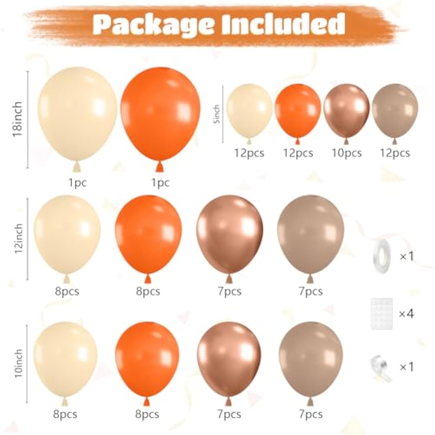 Fall Balloon Arch Kit Burnt Orange Nude Brown Gold Balloons for Autumn Thanksgiving Party