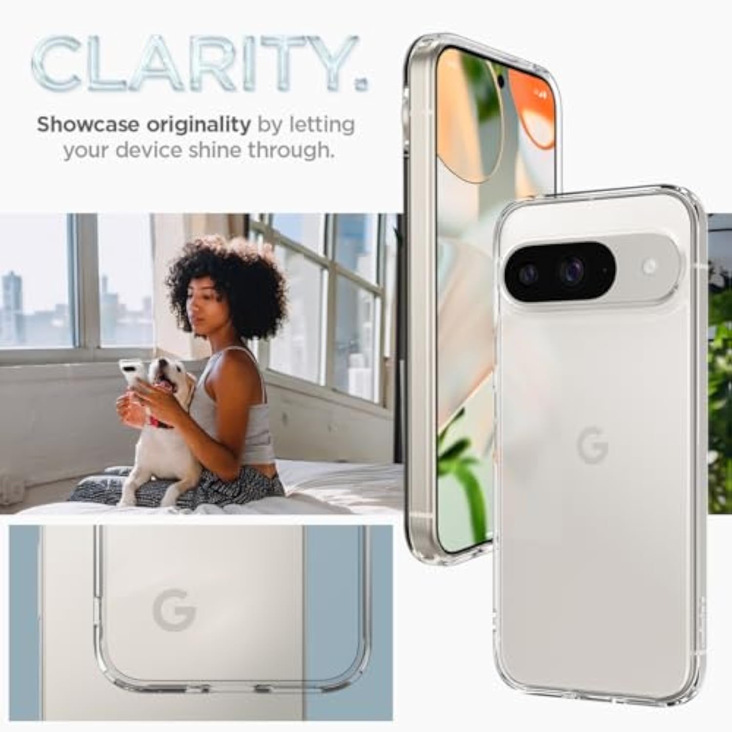Spigen Ultra Hybrid Designed For Pixel 9 Case/Pixel 9 Pro Case (2024) [Anti-Yellowing], [-Grade Protection] - Crystal Clear