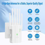 Wifi Extender Signal Booster With 6 Antennas, 2 Lan Ports, 3 Modes (Repeater/Router/Ap), Covers 9800 Sq.Ft, 300Mbps 2.4Ghz, Supports 60 Devices, Easy 1-Min Setup For Home/Office