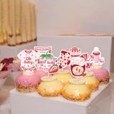Strawberry Baby Shower Cupcake Toppers Decorations, 36Pcs A Berry Sweet Baby Is On The Way Decoration, Gender Reveal Decor For Baby Girl