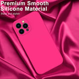 Compatible With 12 Pro Max Silicone Case With Screen Protector,Enhanced Camera Protection,Soft Slim Fit Shockproof Protective Phone Cover 6.7" For Women Girls,Hot Pink