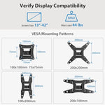 Full Motion Tv Monitor Wall Mount Bracket Swivel Tilt Extension Rotation For Echo Show 21/15 And Most 13-42 Inch Led Lcd Flat Curved Screen Tvs & Monitors, Max Vesa 200X200Mm Up To 44Lbs