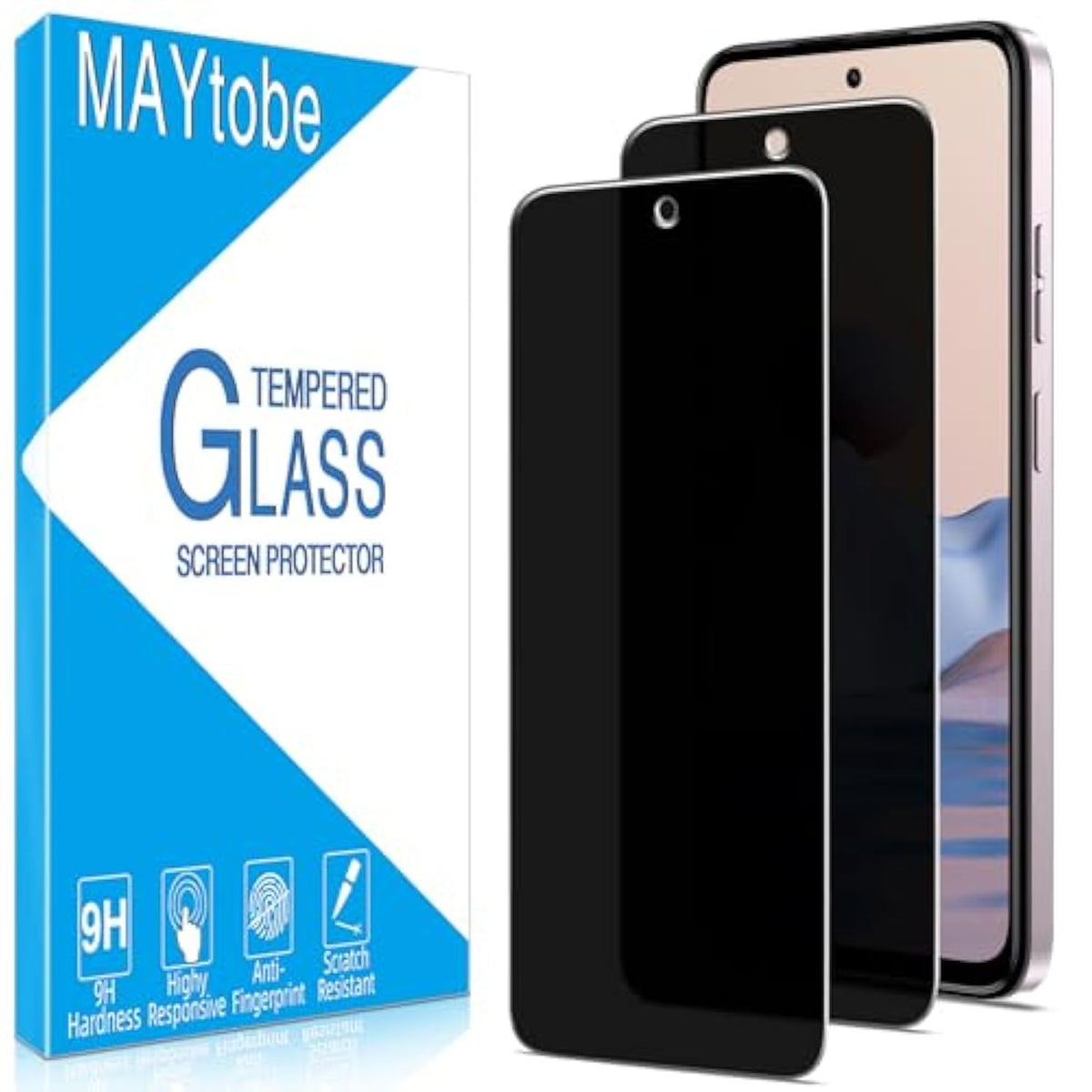 [2 Pack Privacy Screen Protector For Motorola Moto G Stylus 5G 2024 Tempered Glass, 9H Hardness, Anti Scratch, Bubble Free, Easy To Install