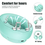 Bluetooth Wireless Headphones Over Ear, 65H Playtime And 6 Eq Music Modes With Microphone,Hifi Stereo Foldable Lightweight Headset, Deep Bass For Home Office Cellphone Pc Etc.(Green)