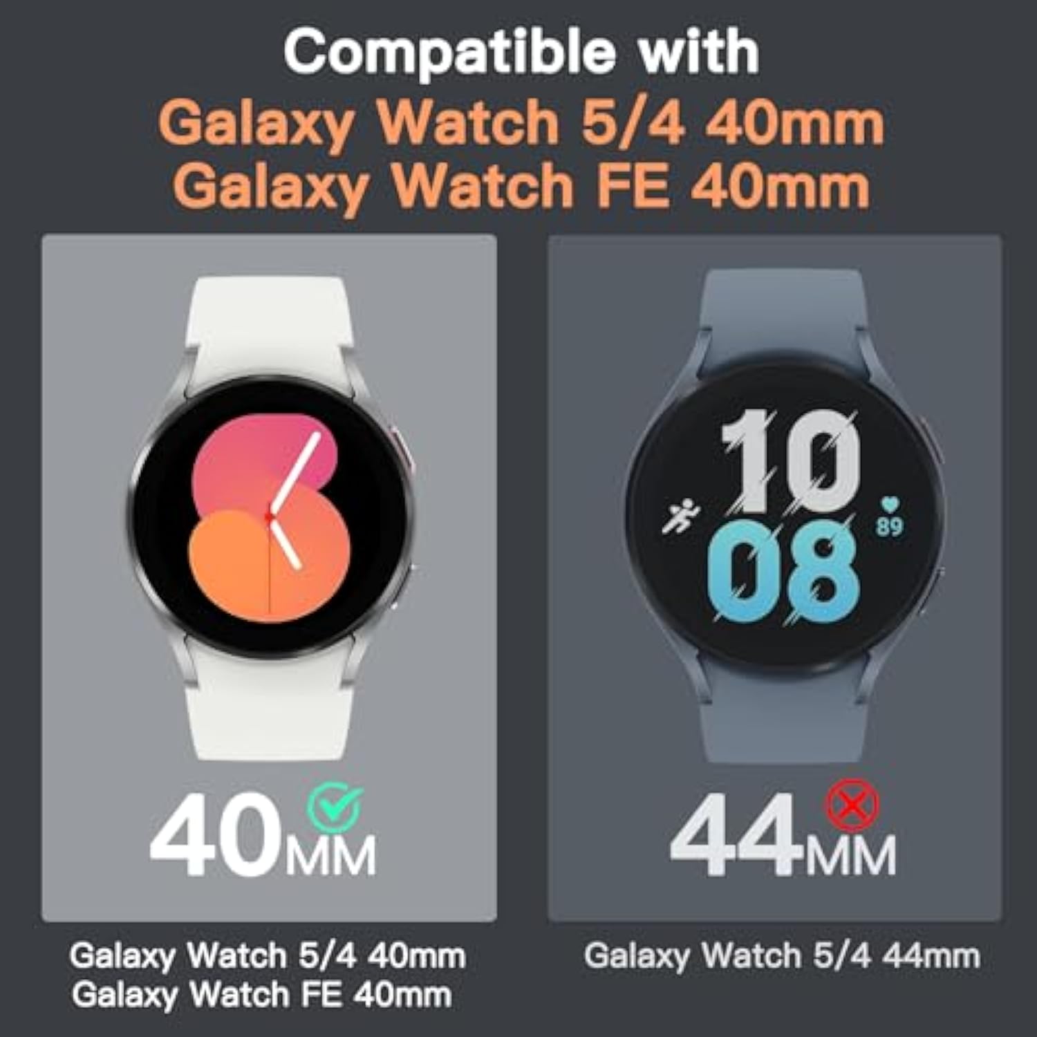 Jetech Screen Protector For Samsung Galaxy Watch Fe/5/4 40Mm, Tempered Glass 2.5D Round Edge, Hd Clear, 3 Pack