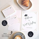 Graduation Party Wishes & Advice Cards And Sign - Class Of 2026 Graduation Decorations - 50 Pack Graduation Party Decorations 2026 (White)