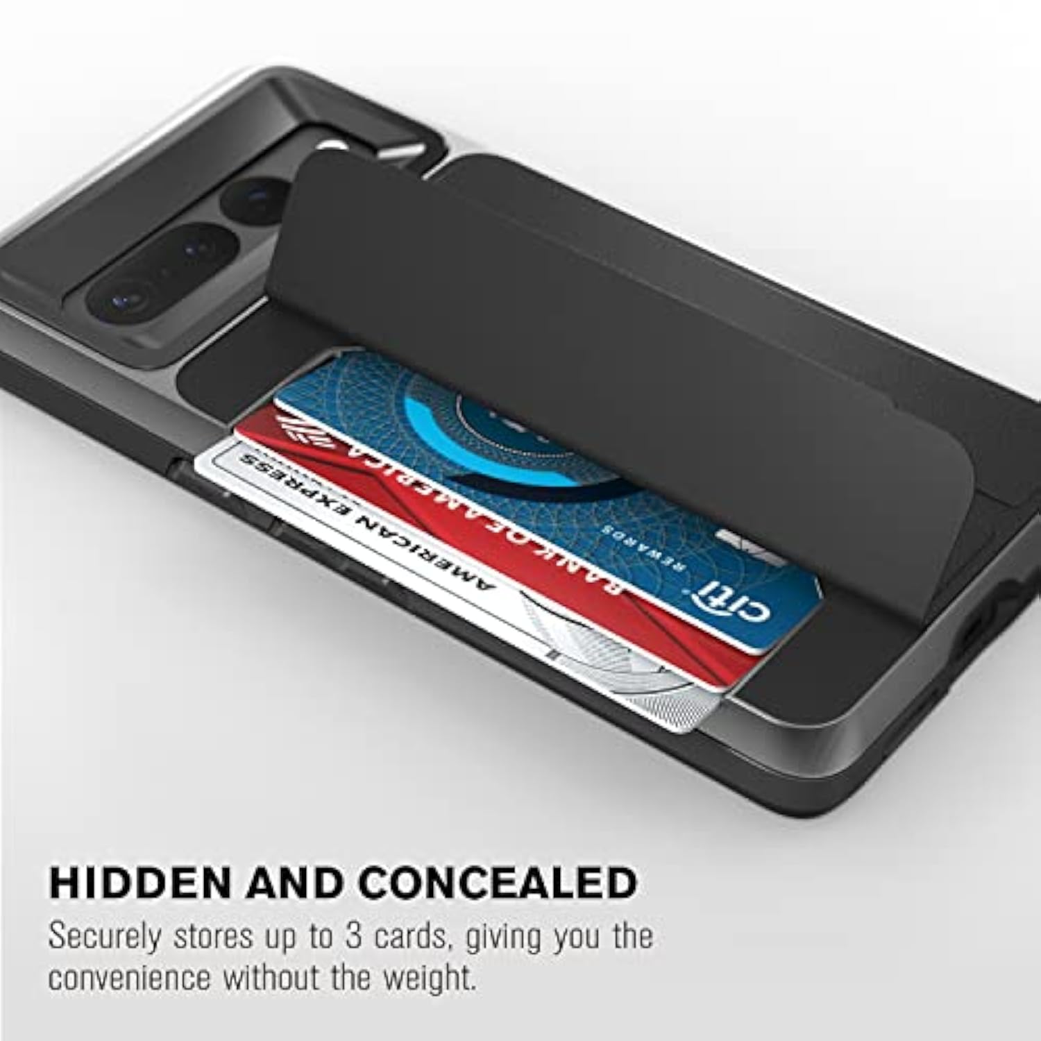 VENA vCommute for Google Pixel 7 Pro Wallet Case, [Military Grade Drop Protection] (2022) Flip Leather Cover Slot Card Holder with Kickstand - Black