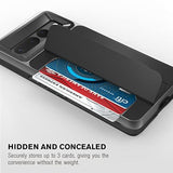 VENA vCommute for Google Pixel 7 Pro Wallet Case, [Military Grade Drop Protection] (2022) Flip Leather Cover Slot Card Holder with Kickstand - Black