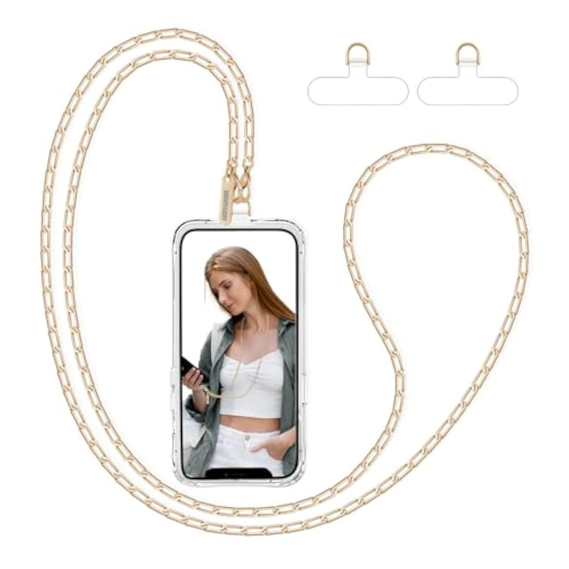 Phone Lanyard Crossbody Phone Chain Detachable Phone Strap With Metal Neck Phone Holder Phone Charm Lightweight Iphone 16 Lanyard Chain With Phone Tether Tab For Women Girl Shopping Traveling