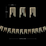 40ft Double-Sided Champagne Gold Tassel Garland, Metallic Banner for Parties & Celebrations