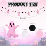 Halloween Ghost Banner: Felt Party Decor, Black, White & Orange