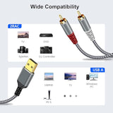 Compatible With Usb To Rca Audio Cable, 4Ft Usb To 2Rca Male Stereo Y Splitter Adapter For Usb A Laptop, Linux, Windows, Desktops, Ps4 And Amplifiers, Home Theater, Speaker