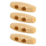 2 Holes Wooden Buttons Horn Toggle Sewing Buttons Horn Tooth Shape Kni