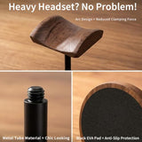 Headphone Holder Stand for Desk, Wood and Metal Headset Hanger Mount Hook Gaming Holder Desktop Earphone Artful Functional Craftsmanship Stand for