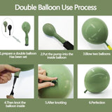 55pcs Double Stuffed Sage Green Balloon Garland Kit for Baby Shower & Parties