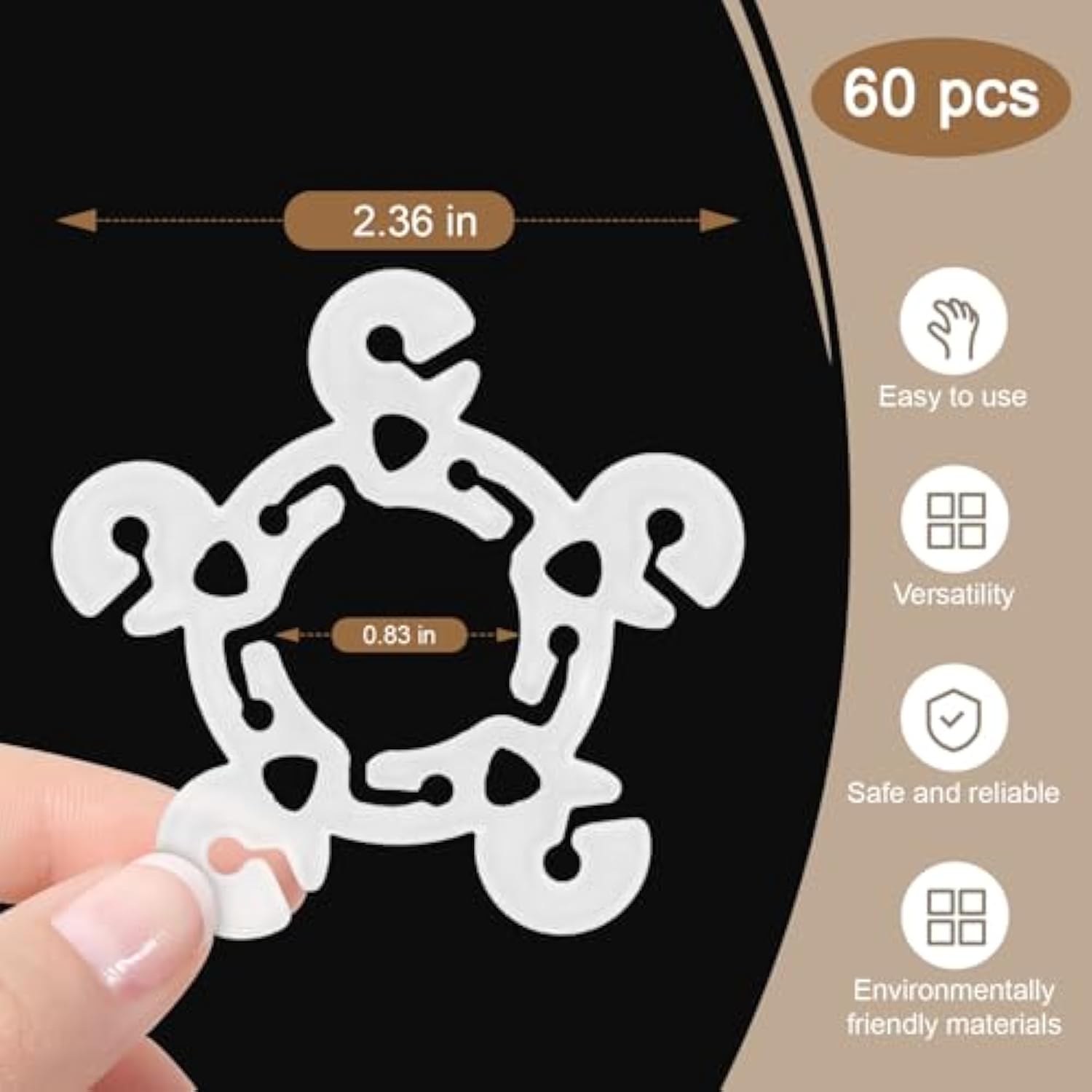 60Pcs Reusable Balloon Clips for Arch Kits Column Stand Decorations