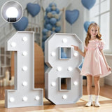 Marquee Numbers 3 Feet Tall Big Light Up Numbers Happy 18Th Birthday Decorations Girl Boy White Anniversary Party Decor Large Cardboard Prop Backdrop Sign 18