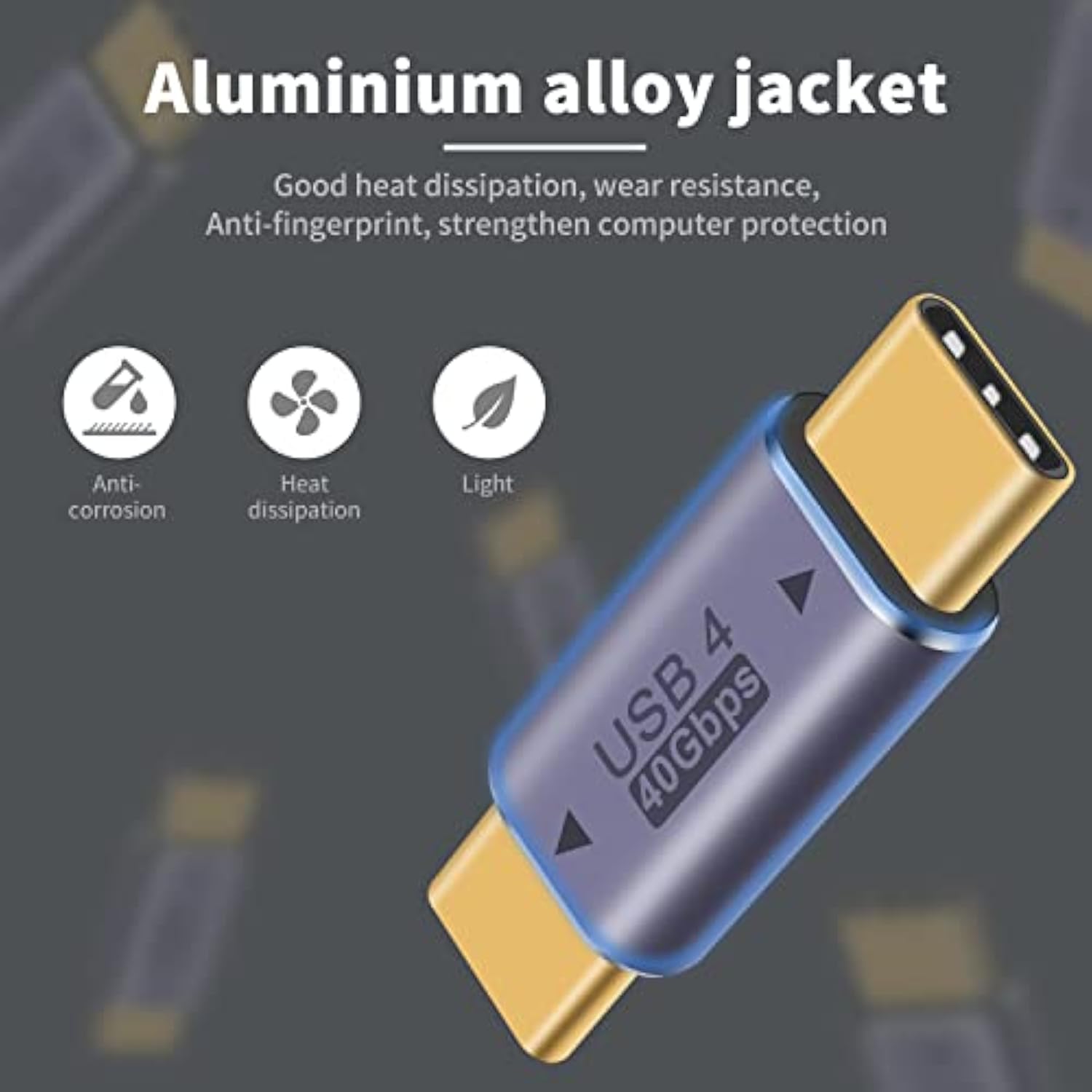 Type C Male To Type C Male Adapter, 40Gbps Usb Type C Adapter Support 8K@60Hz