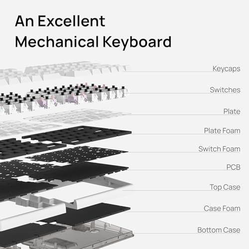 Lite Wireless Split Keyboard Mechanical - Silent Switches, Rgb, Foam, Hot Swappable, Compact 60% Layout, Pbt Keycaps Programmable For Mac & Windows Black