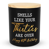 Christmas 40Th Birthday Gifts Men Women - Forty Vanilla Lavender Candle 10Oz - 1985 40Th Birthday Decorations For Men Women, 40 Year Old Bday Gifts For Friend Sister Wife Husband