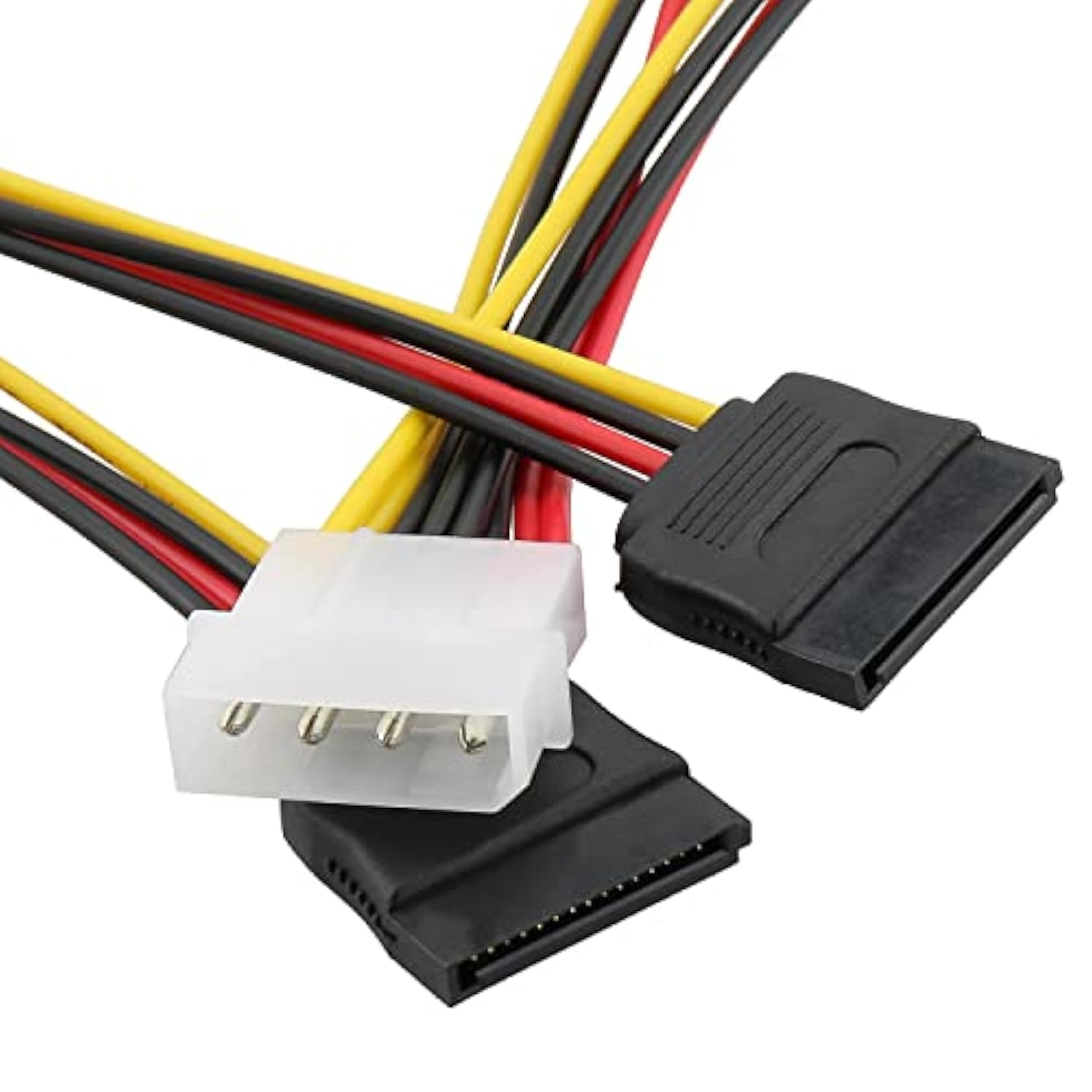 3Pcs 4 Pin Molex To Dual Sata Power Y-Cable Adapter 4 Pin Male Ide Molex To 15