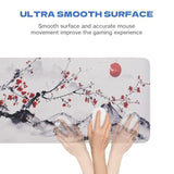 Large Sakura Mouse Pad, White Japanese Cherry Blossom Desk Mat,Extended Non-Slip Keyboard Mouse Pad Waterproof Office Desk Pad 23.6" X 11.8" Anime Mouse Pads Desktop Protector For Office And Home
