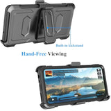 For Moto G 5G 2025 Case, For Motorola Moto G 5G 2025 Phone Holster Case, [Nbeck] Shockproof Heavy Duty Built-In Screen Protector Rugged Swivel Belt Clip Holster Kickstand Hard Cover [Black]