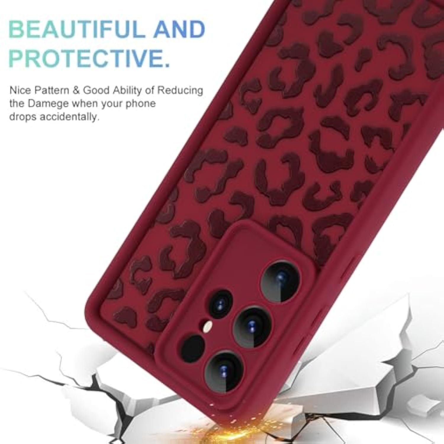 Compatible With Samsung Galaxy S25 Ultra Case, Cheetah Print Shockproof Soft Tpu Protective Cover For Women Girls, Slim Anti Scratch Leopard Case For Galaxy S25 Ultra 6.9 Inch, Wine Red